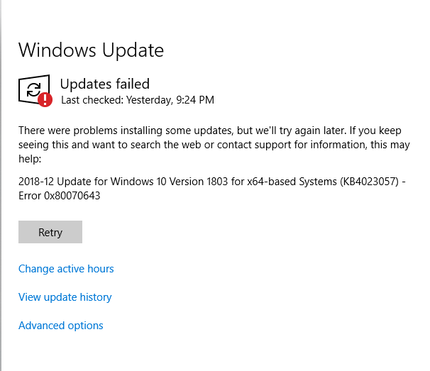 download windows 10 failed
